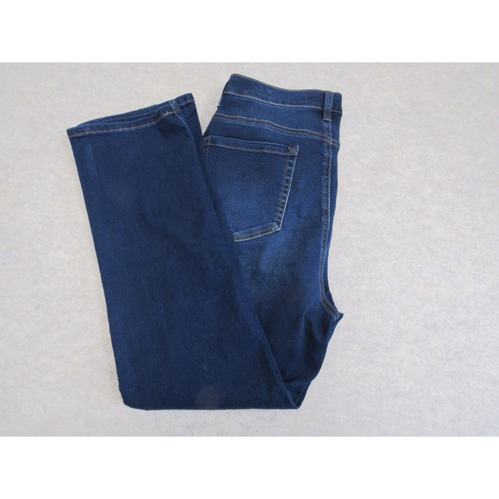 DG2 Diane Gilman Virtual Stretch Straight Leg Jeans Dark Wash Blue Womens 12T